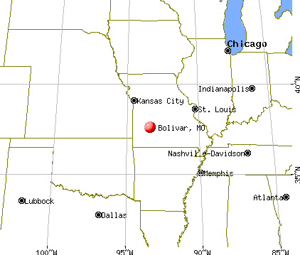 Bolivar, Missouri map
