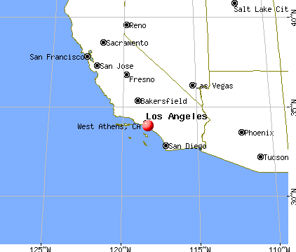 West Athens, California map