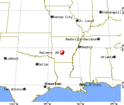 Malvern, Arkansas map