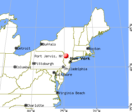 Port Jervis, New York map