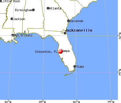 Gibsonton, Florida map