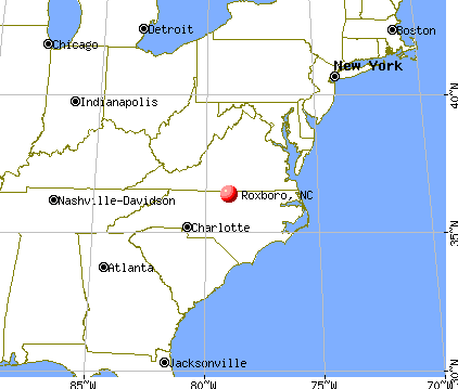 Roxboro, North Carolina map