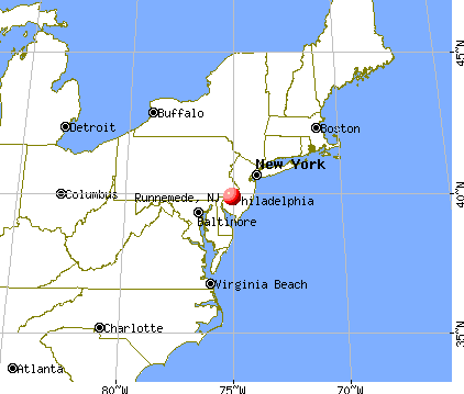 Runnemede, New Jersey map