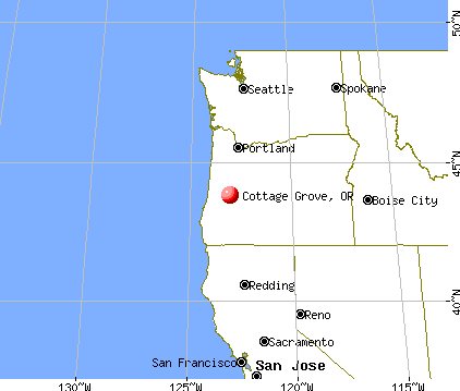 Cottage Grove, Oregon map