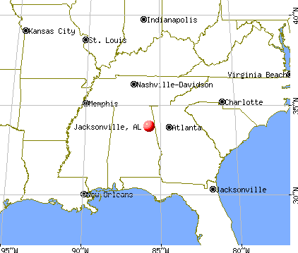Jacksonville, Alabama map