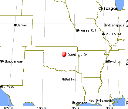 Cushing, Oklahoma map