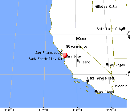 East Foothills, California map