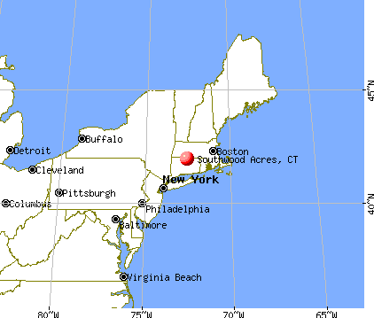 Southwood Acres, Connecticut map