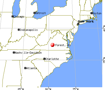 Forest, Virginia map
