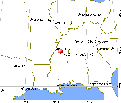 Holly Springs, Mississippi map