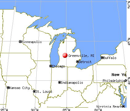 Greenville, Michigan map