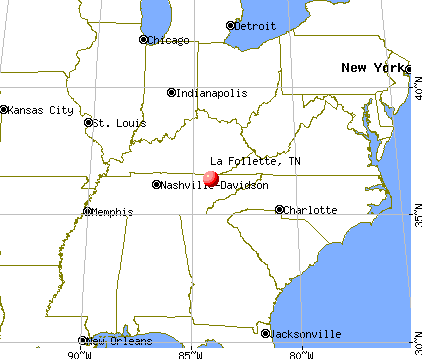 La Follette, Tennessee map