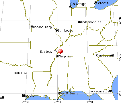 Ripley, Tennessee map
