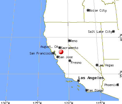 August, California map