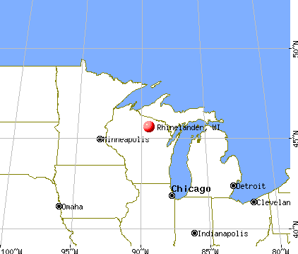 Rhinelander, Wisconsin map