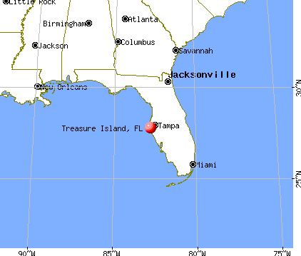 Treasure Island, Florida map