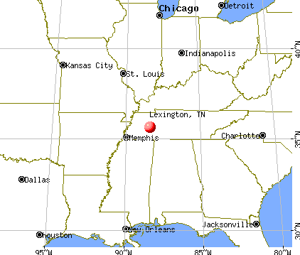 Lexington, Tennessee map