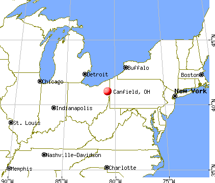 Canfield, Ohio map