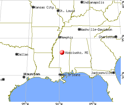 Kosciusko, Mississippi map