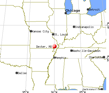 Dexter, Missouri map