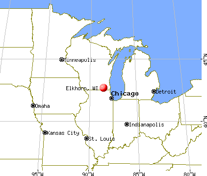 Elkhorn, Wisconsin map
