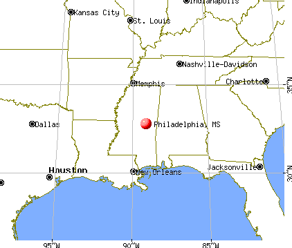 Philadelphia, Mississippi map