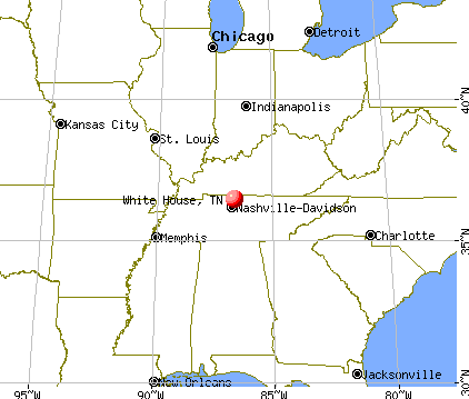White House, Tennessee map