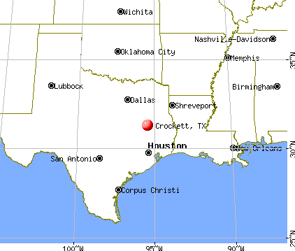 Crockett, Texas map