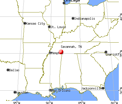 Savannah, Tennessee map