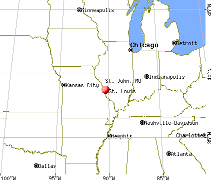 St. John, Missouri map