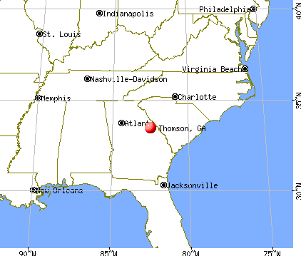 Thomson, Georgia map