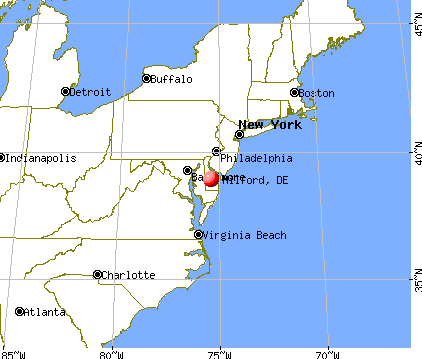 Milford, Delaware map