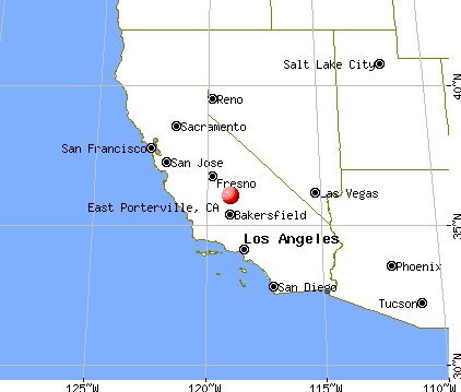 East Porterville, California map