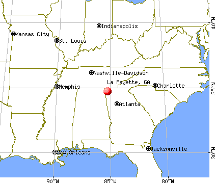 La Fayette, Georgia map