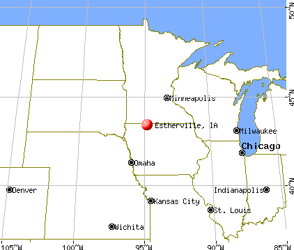 Estherville, Iowa map