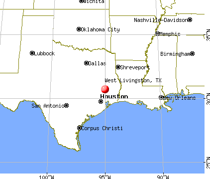 West Livingston, Texas map