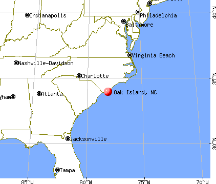 Oak Island, North Carolina map
