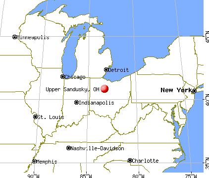 Upper Sandusky, Ohio map