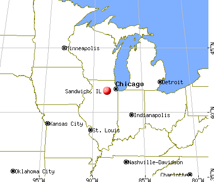 Sandwich, Illinois map