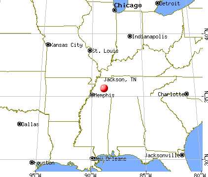 Jackson, Tennessee map
