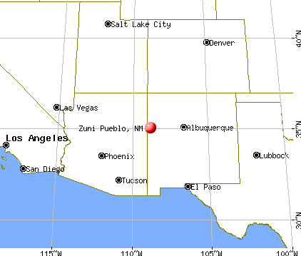 Zuni Pueblo, New Mexico map