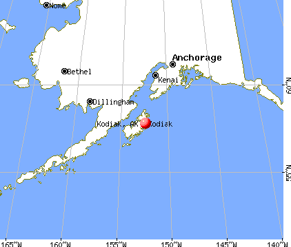 Kodiak, Alaska map