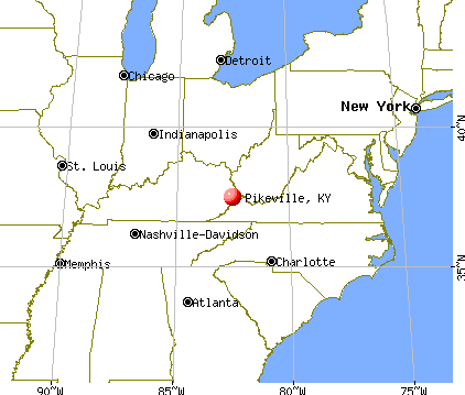 Pikeville, Kentucky map