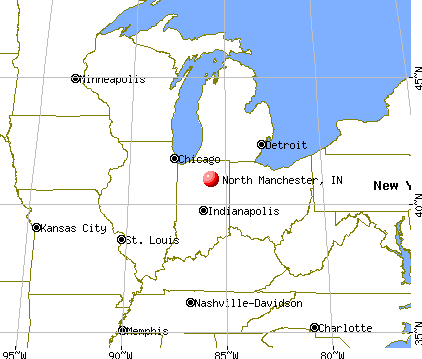 North Manchester, Indiana map