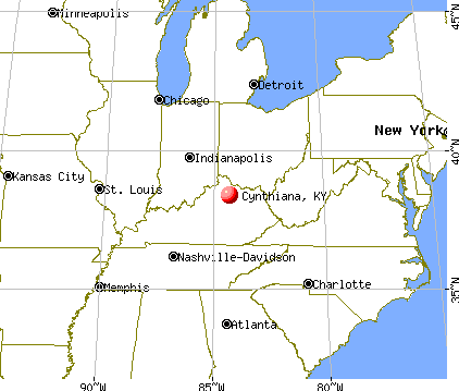 Cynthiana, Kentucky map