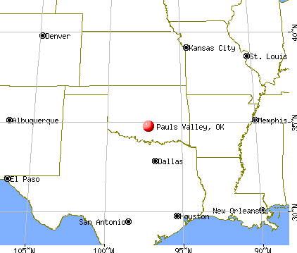 Pauls Valley, Oklahoma map