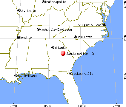 Sandersville, Georgia map