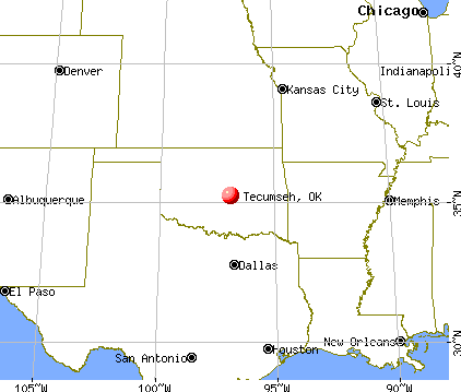 Tecumseh, Oklahoma map