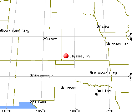 Ulysses, Kansas map