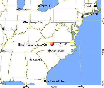 King, North Carolina map